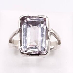 Size 8.5 Pink Amethyst 925 Sterling Silver Ring